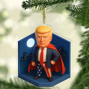 Donald Trump Hero Acrylic Ornament | President Trump Ornament Gift | Patriotic MAGA Christmas & Car Decor 682822 - GOP