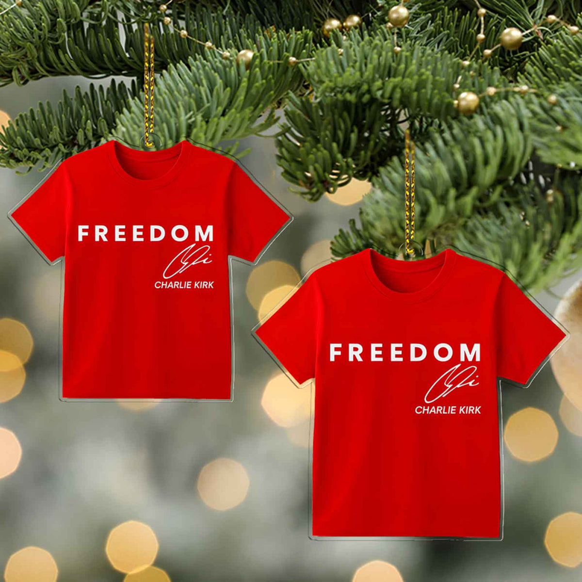 Freedom Charlie Kirk Acrylic Ornament, Justice For Charlie Kirk Ornament, Freedom Ornament 683169