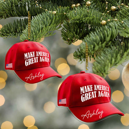 Personalized Make America Great Again 2024 Acrylic Ornament, Trump Ornament Gift, MAGA Ornament 683177 - GOP