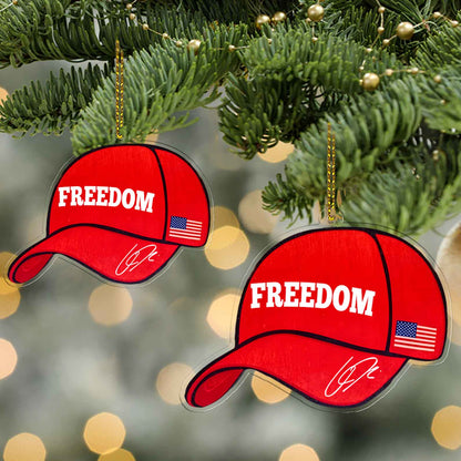 Freedom Charlie Kirk Acrylic Ornament, Justice For Charlie Kirk Ornament, Freedom Christmas Ornament 683244