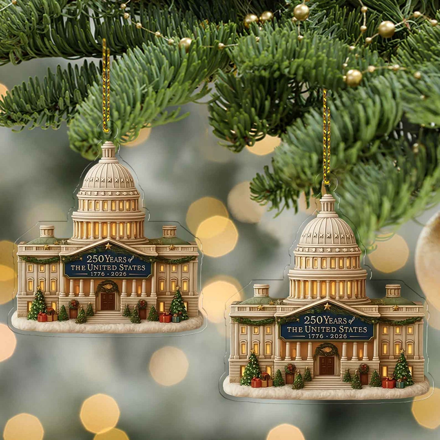 US Capitol Ornament 250 Years | Patriotic Christmas Ornament | Washington DC Holiday Gift Decor 683520