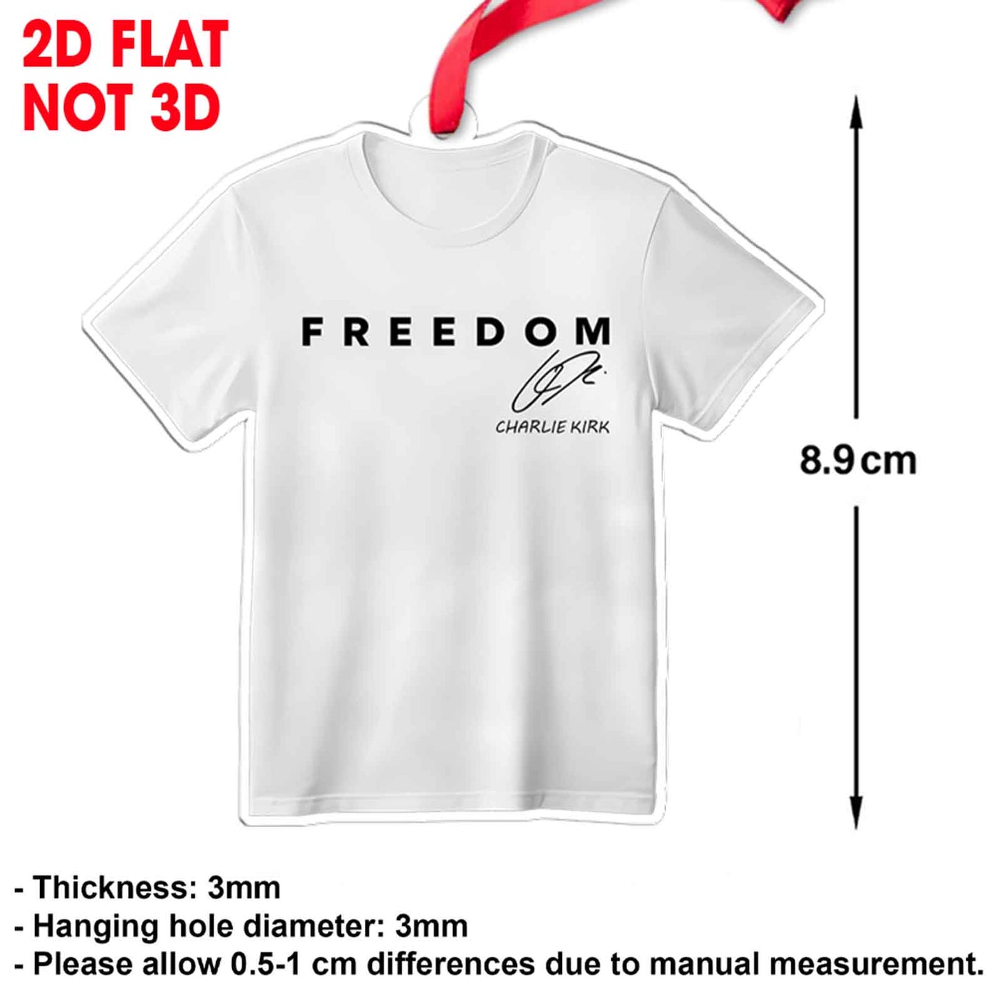 Freedom Charlie Kirk Acrylic Ornament, Pray For Charlie Kirk Ornament, Freedom Ornament 683168