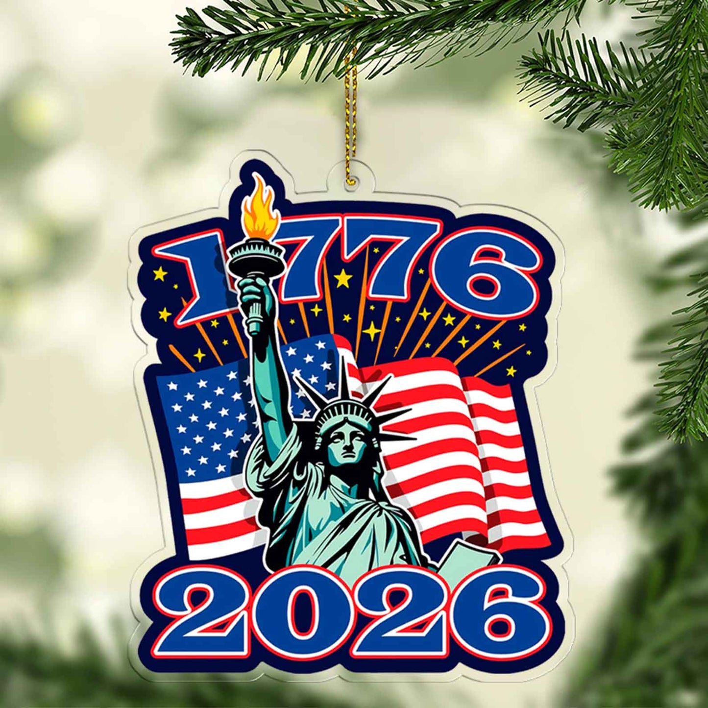 250 Years USA 1776-2026 Acrylic Ornament | America 250th Anniversary Ornament | 4th of July Ornament Christmas Decor 683212