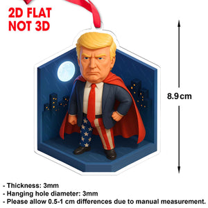 Donald Trump Hero Acrylic Ornament | President Trump Ornament Gift | Patriotic MAGA Christmas & Car Decor 682822 - GOP