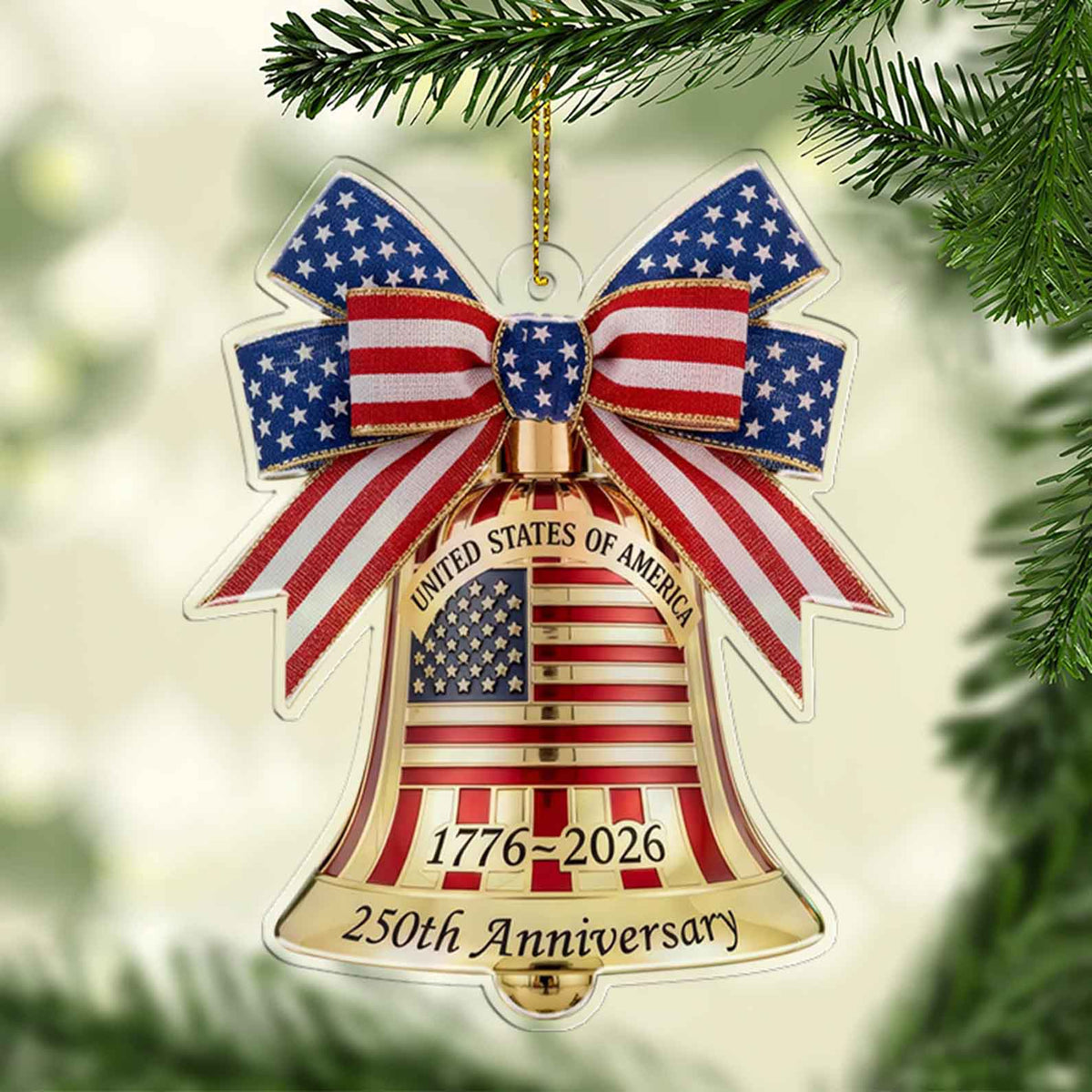 250 Years of the USA Acrylic Ornament | 250th Anniversary 1776–2026 Liberty Bell Ornament for Christmas Decor 683161