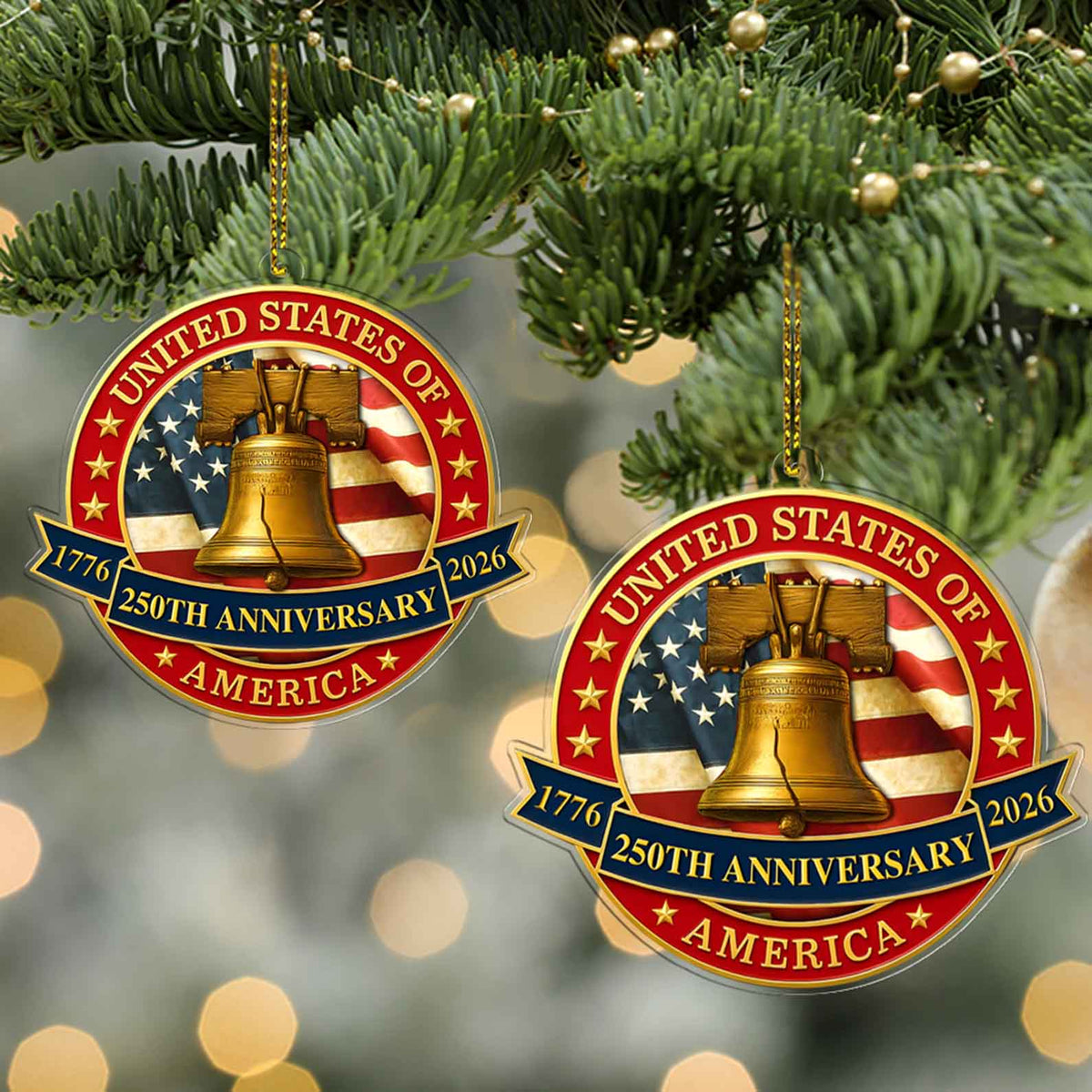 250 Years of America Acrylic Ornament | Liberty Bell 250th Anniversary 1776–2026 | Patriotic 4th of July Ornament 683062