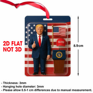 President Trump Thumbs Up 2D Acrylic Ornament, MAGA Ornament, Perfect for Car & Christmas Tree Decor 682655 - GOP