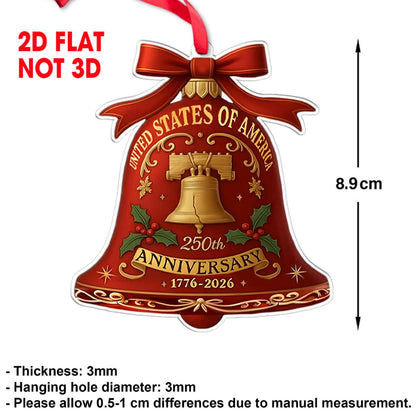 250 Years 1776–2026 Acrylic Ornament | Patriotic Liberty Bell 250th Anniversary Christmas Tree Decoration 683162