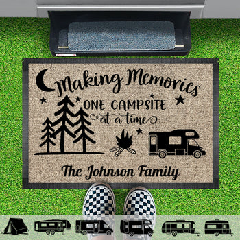 Making Memories One Campsite At A Time Personalized Custom Camping Doormat C692
