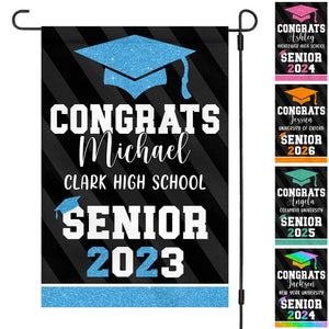 Personalized Congrats Graduation Senior Custom Garden Flag C710