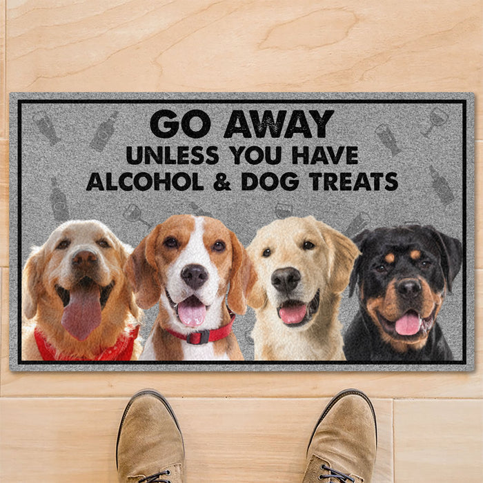 Go Away Unless You Have Alcohol And Pet Treats Personalized Custom Photo Dog Cat Doormat C736