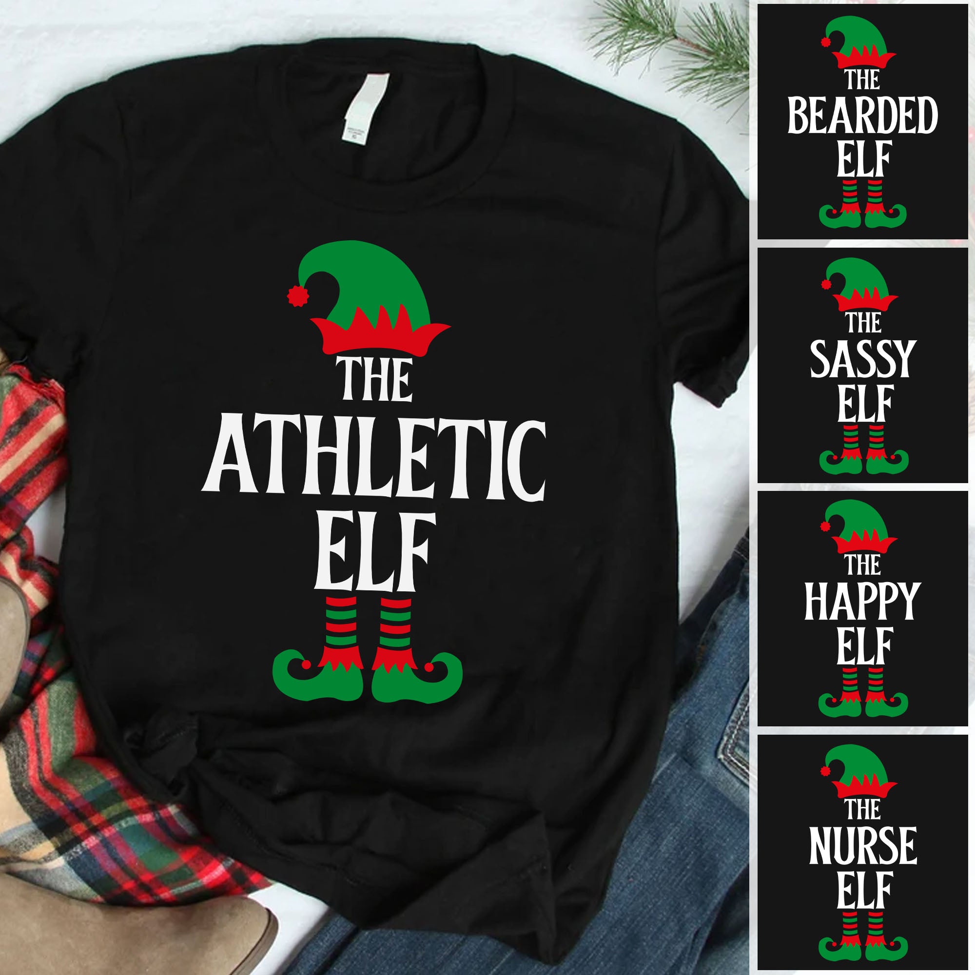 Custom The Elf Shirt, Funny Christmas Family Matching Shirt, Personalized Custom Family Sweatshirt C840