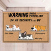 Warning Area Patrolled 24H, Personalized Custom Photo Dog Cat Doormat C832