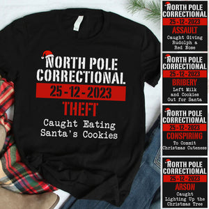 North Pole Correctional, Funny Christmas Family Matching Shirt, Personalized Custom Family Sweatshirt C842