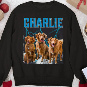 Custom Your Pets Sweatshirt, Retro Vintage Pet Portrait, Personalized with Your Own Dog or Cat Photo C775