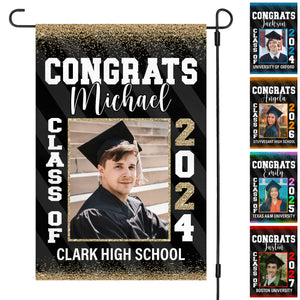 Personalized Congrats Graduation Photo Garden Flag - Graduation 2024 Flag, Senior 2024 Flag, Class of 2024 Flag C711