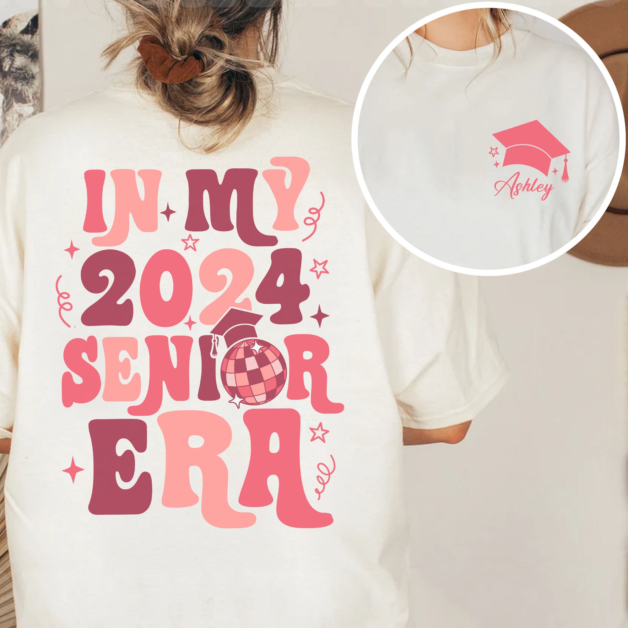 In My 2024 Senior Era - Personalized Custom Name Graduation Front & Back Shirt C880