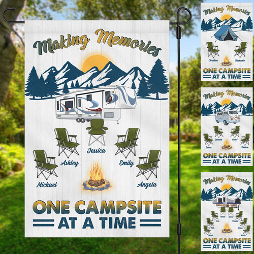 Making Memories One Campsite At A Time Personalized Custom Camping Garden Flag C758