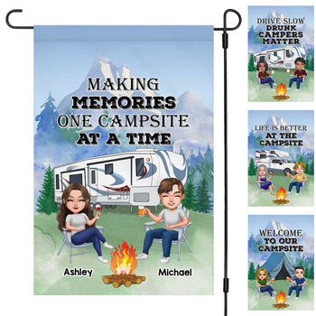 Making Memories One Campsite At A Time Personalized Custom Camping Garden Flag C724