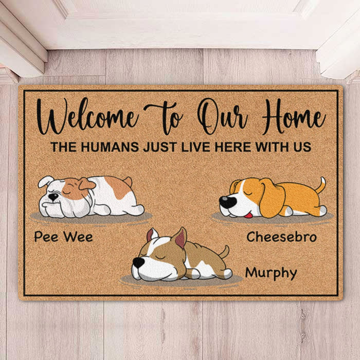 Welcome To The Pet Home, Personalized Custom Photo Dog Cat Doormat C789