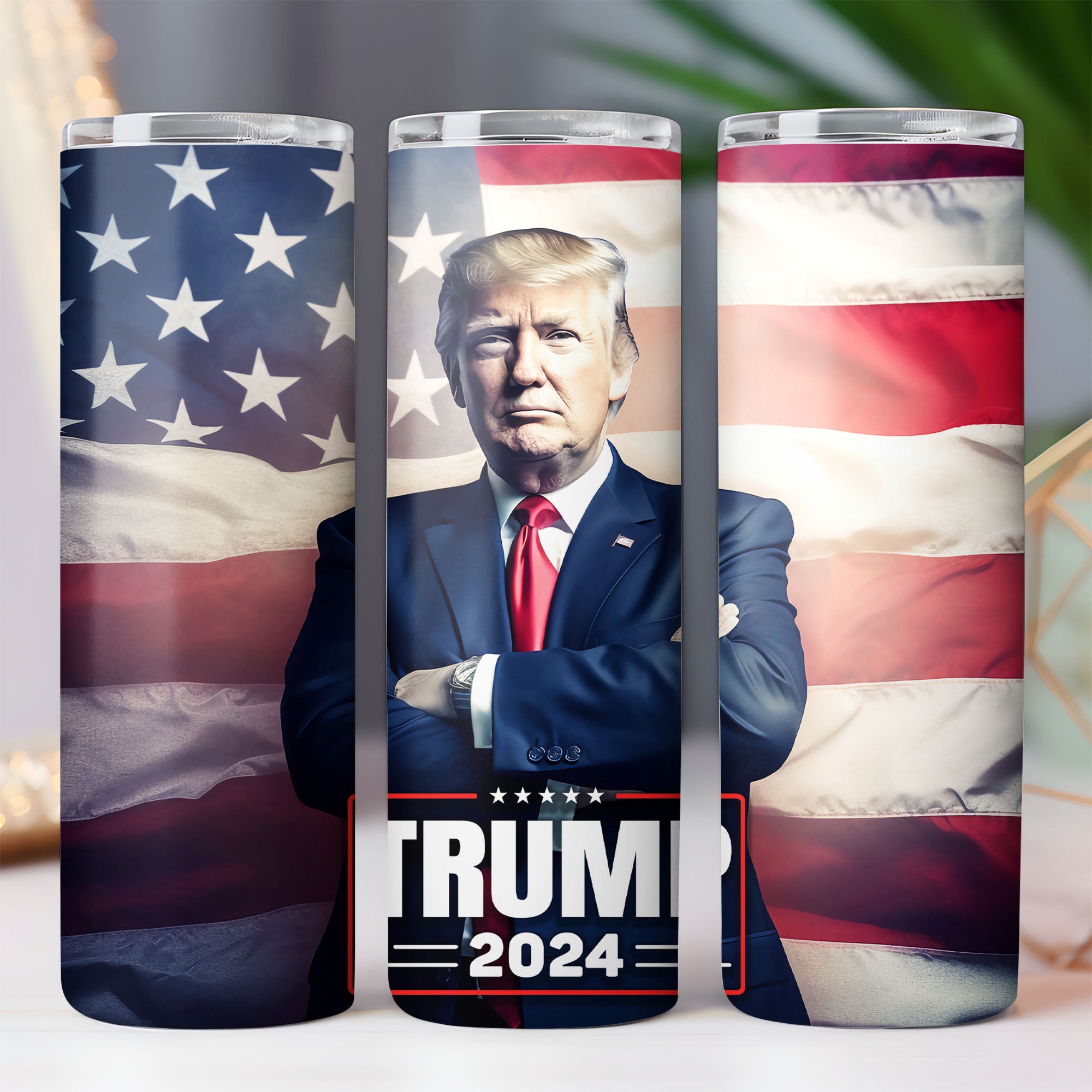 TRUMP 2024 | Donald Trump Homage | Donald Trump Fan Skinny Tumbler C926 - GOP