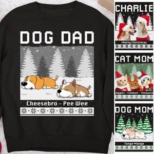 Custom Dog Christmas Winter Sweatshirt, Personalized Custom Photo Dog Cat Sweatshirt C774