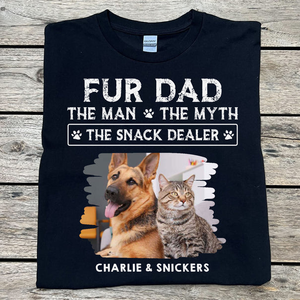 The Man The Myth The Snack Dealer Personalized Custom Photo Dog Cat Dad Shirt 