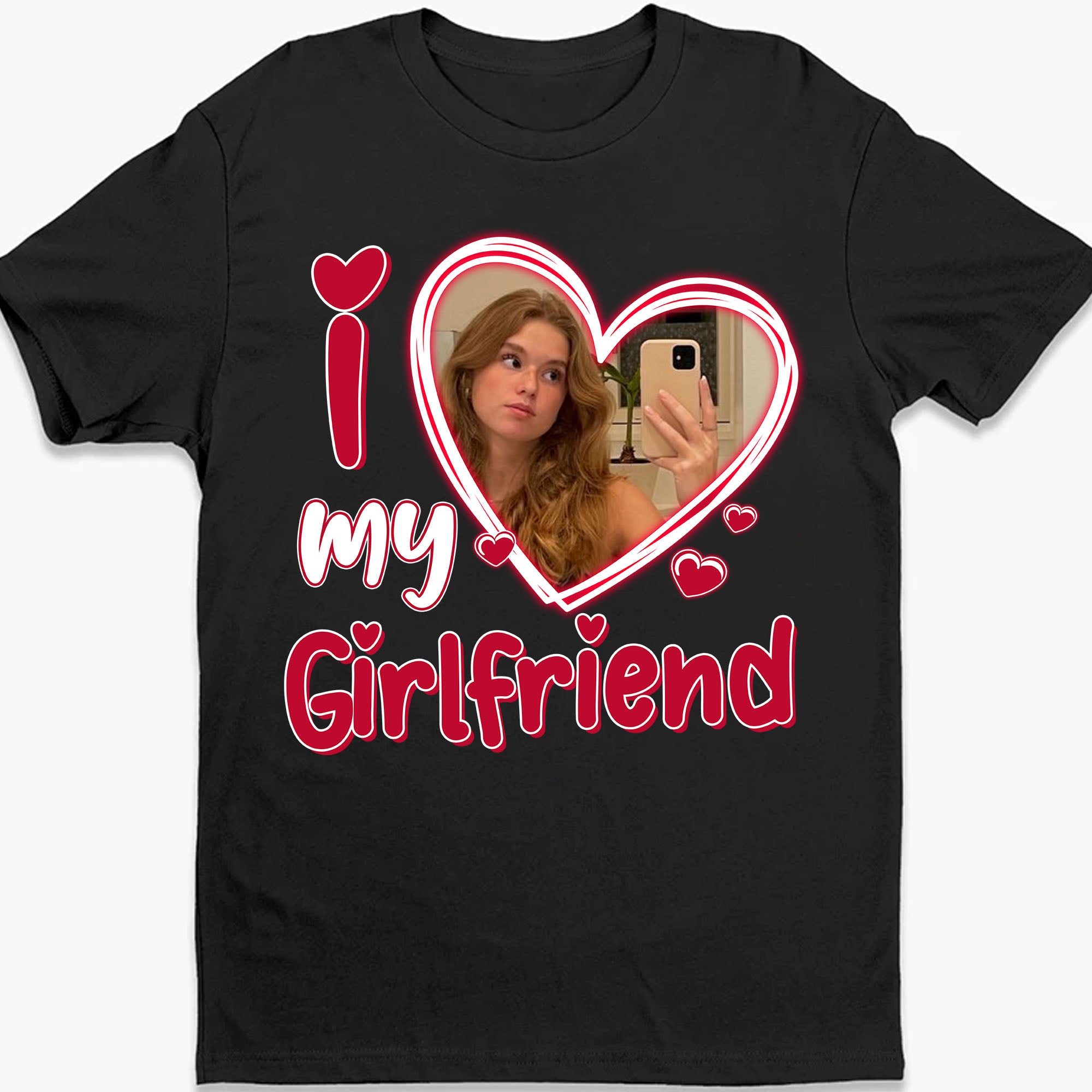 I Love My Girlfriend Boyfriend - Personalized Custom Photo Couple Shirt - Gift For Couple, Husband Wife, Anniversary, Engagement, Wedding, Valentines Day C877