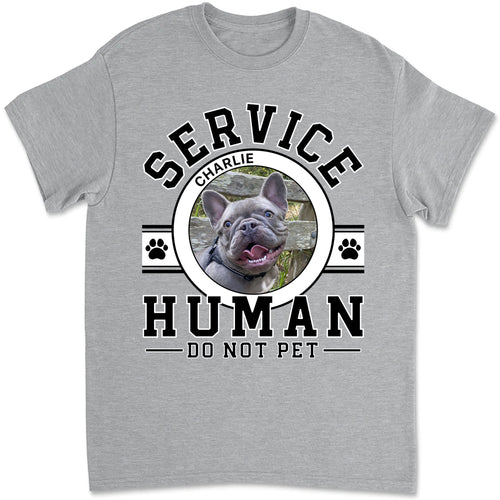 Service Human Logo | Live Preview Custom Your Dog Tee | Personalized with Your Own Dog or Cat Photo C921