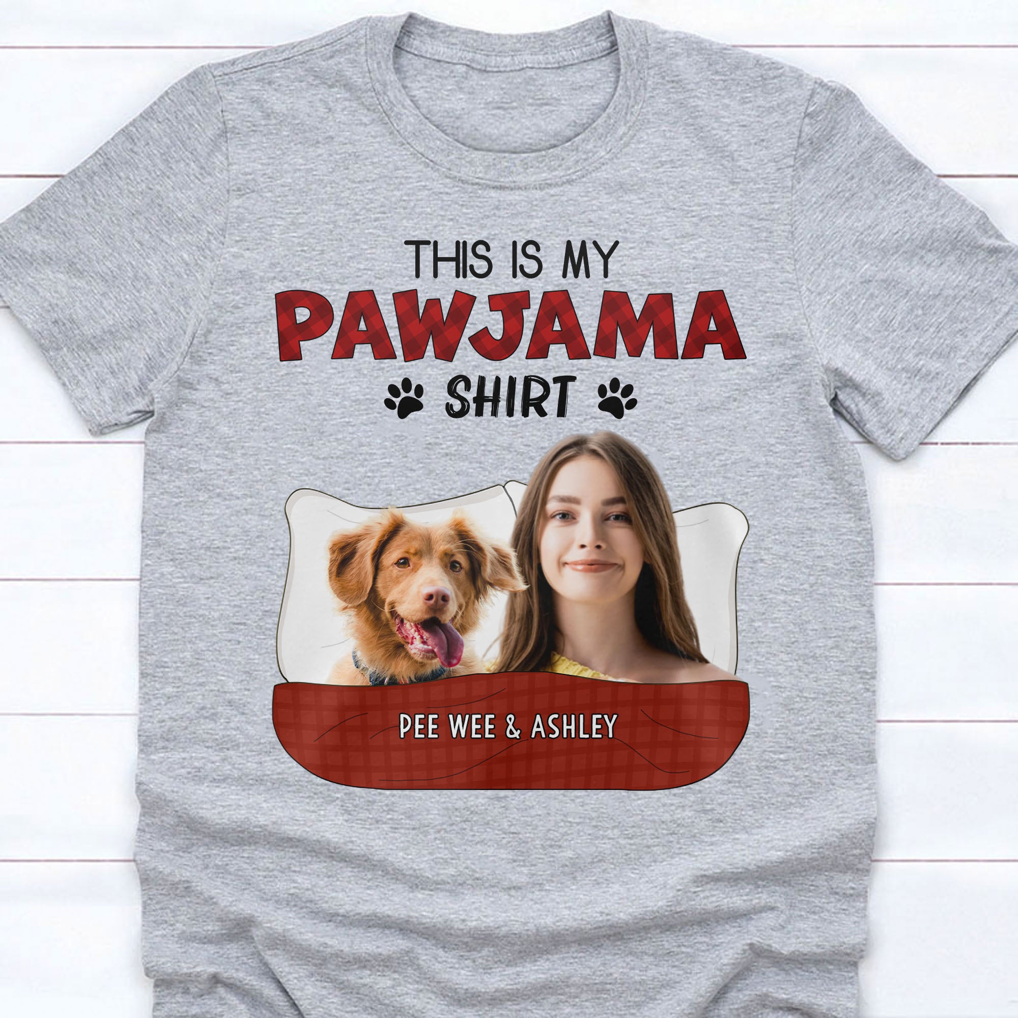 Pawjama Shirt, Personalized with Your Own Dog or Cat Photo Shirt C812