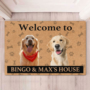 Welcome To Pet House Personalized Custom Photo Dog Cat Doormat C702