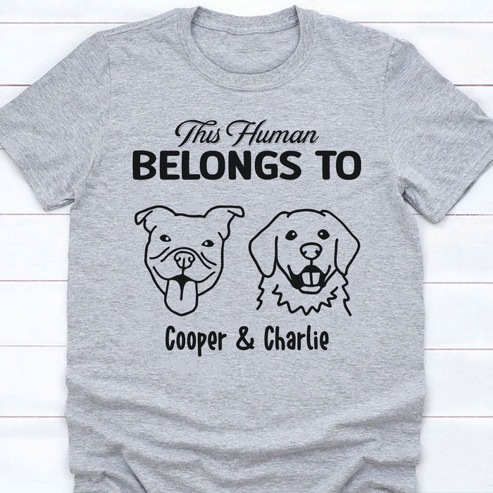 Human Belongs To Dog Cat Personalized Custom Photo Shirt C784