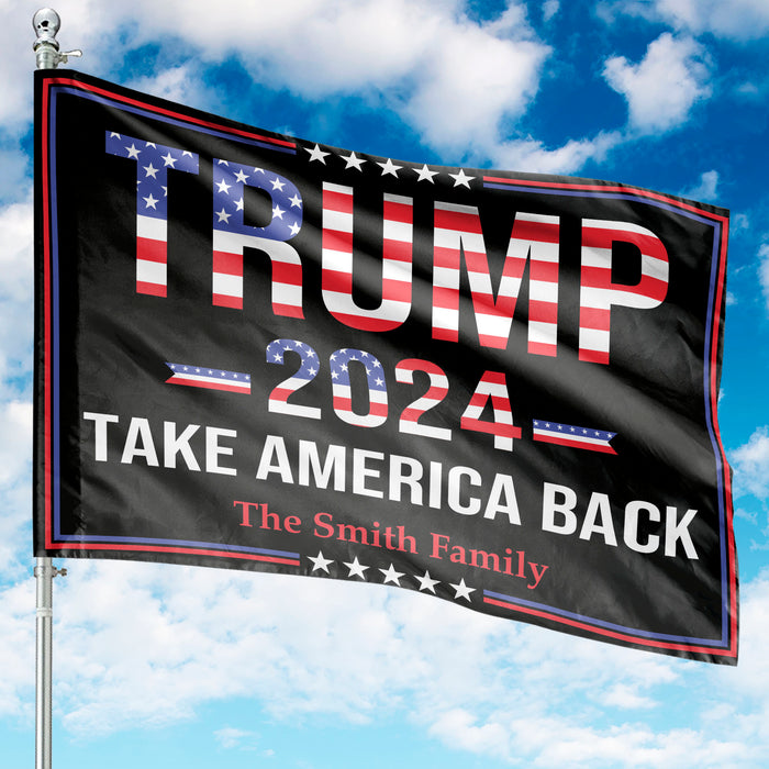 Trump 2024 Take American Back | Donald Trump Homage Flag | Donald Trump Fan House Flag C966 - GOP