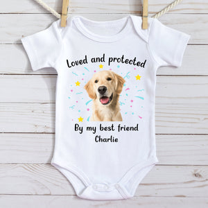 Loved And Protected By Dogs Personalized Custom Photo Shirt For Kids C690