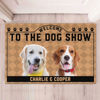 Welcome To The Dog Show Personalized Custom Photo Dog Cat Doormat C743