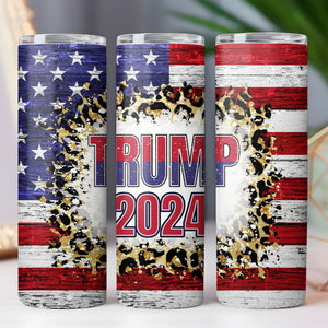 TRUMP 2024 USA Flag | Donald Trump Homage | Donald Trump Fan Skinny Tumbler C929 - GOP