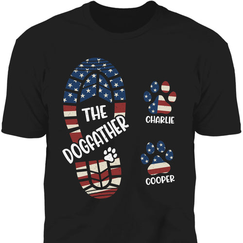 The Dogfather Paw Print Personalized Custom Dog Dad Shirt C749