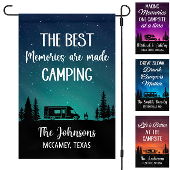 The Best Memories Are Made Camping Personalized Custom Camping Garden Flag C729