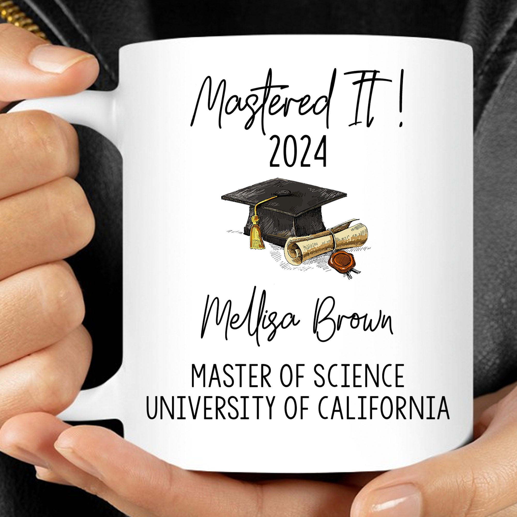 Masters Degree Gift Personalized Custom Graduation Mug T515