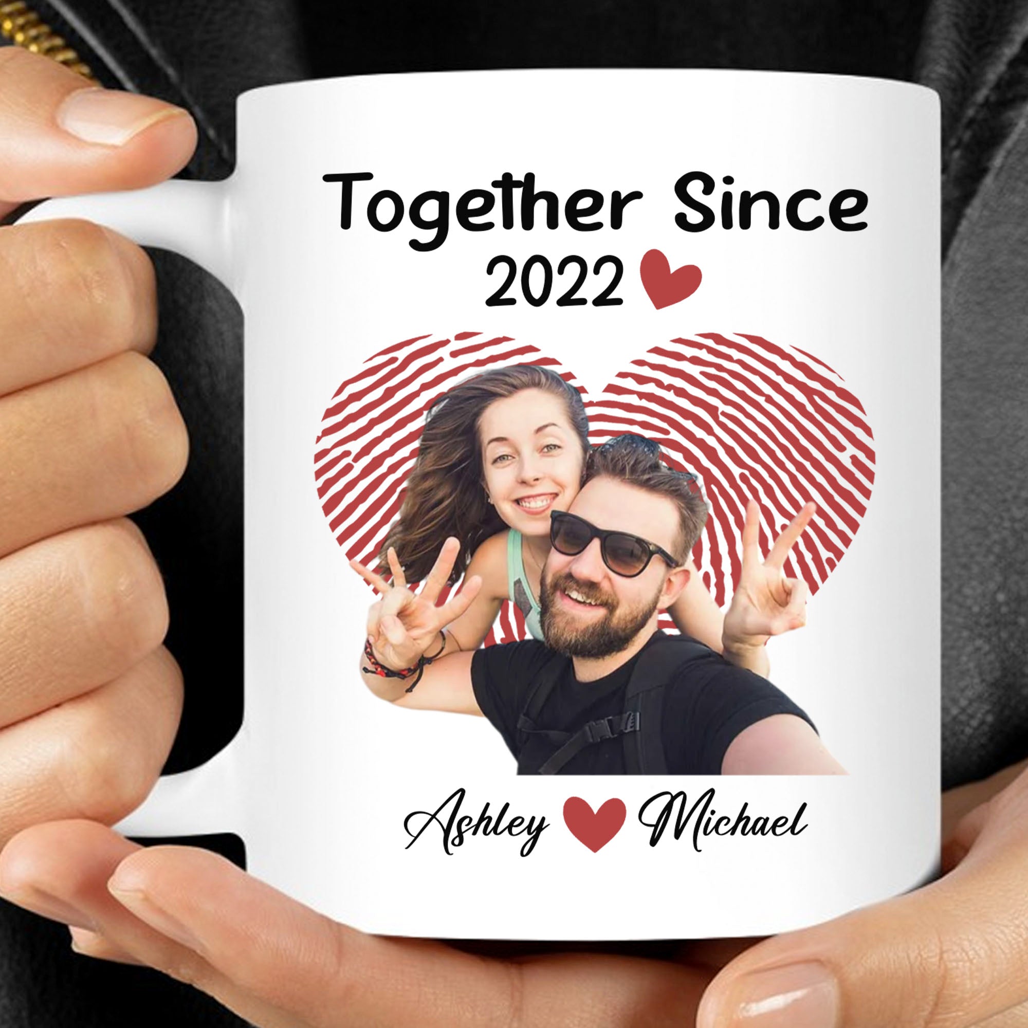 Together Since - Personalized Custom Photo Couple Mug - Gift For Couple, Husband Wife, Anniversary, Engagement, Wedding, Valentines Day C872