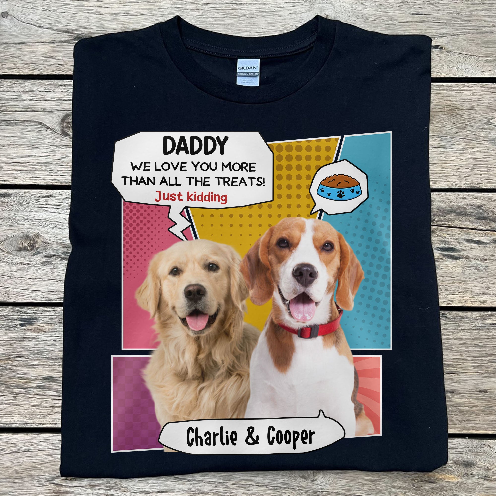 Just Kidding Personalized Custom Photo Dog Cat Dark Shirt Gift For Dad Mom C772