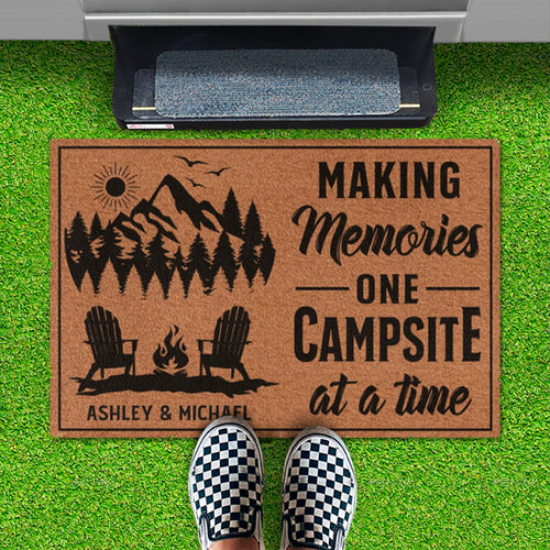 Making Memories One Campsite At A Time Personalized Custom Camping Doormat C754