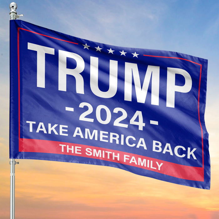 Trump 2024 Take America Back | Donald Trump Homage Flag | Donald Trump Fan House Flag C968 - GOP