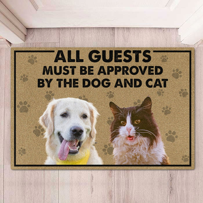 All Guests Must Be Approved Personalized Custom Photo Dog Cat Doormat C737