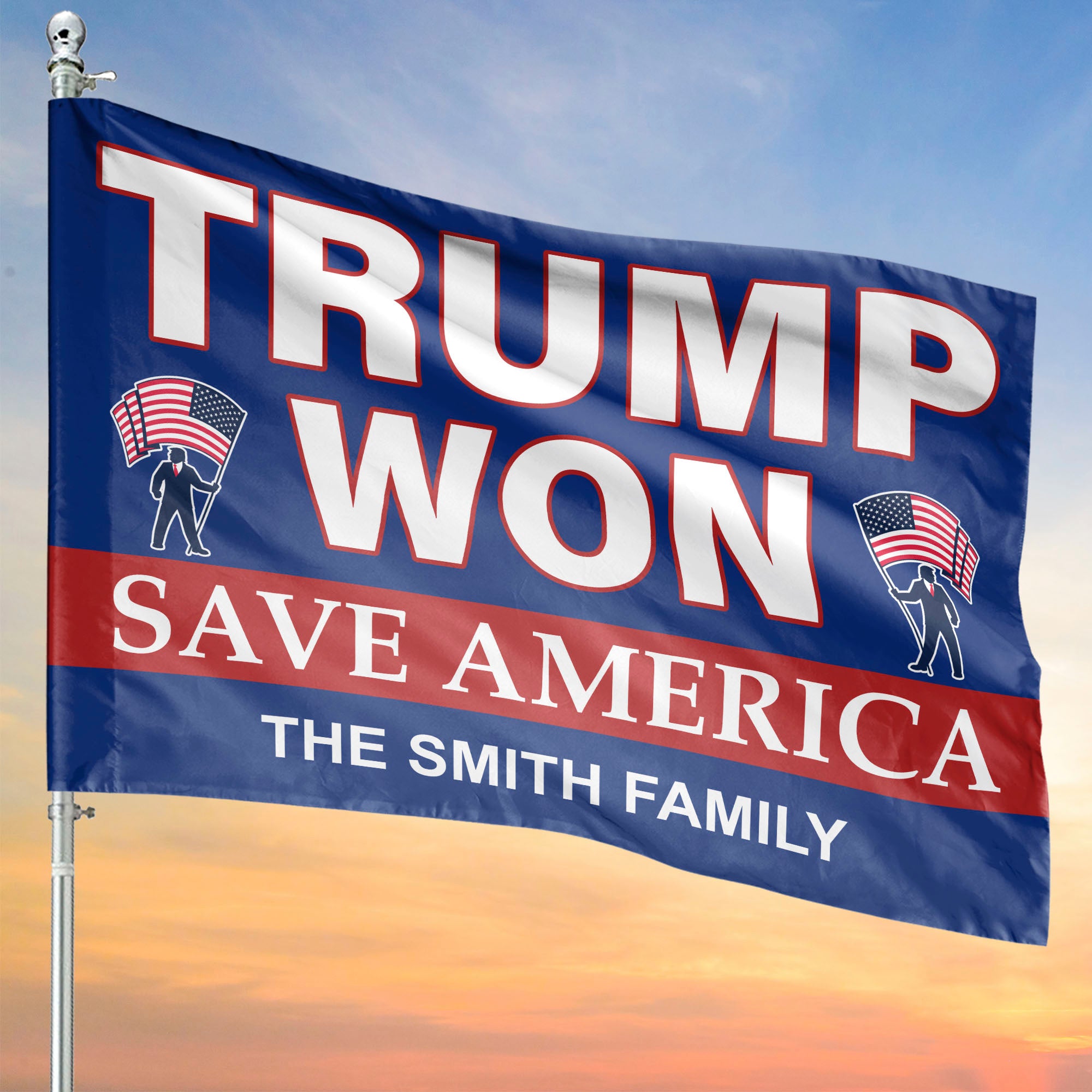 Trump Won Save America | Donald Trump Homage Flag | Donald Trump Fan House Flag C970 - GOP