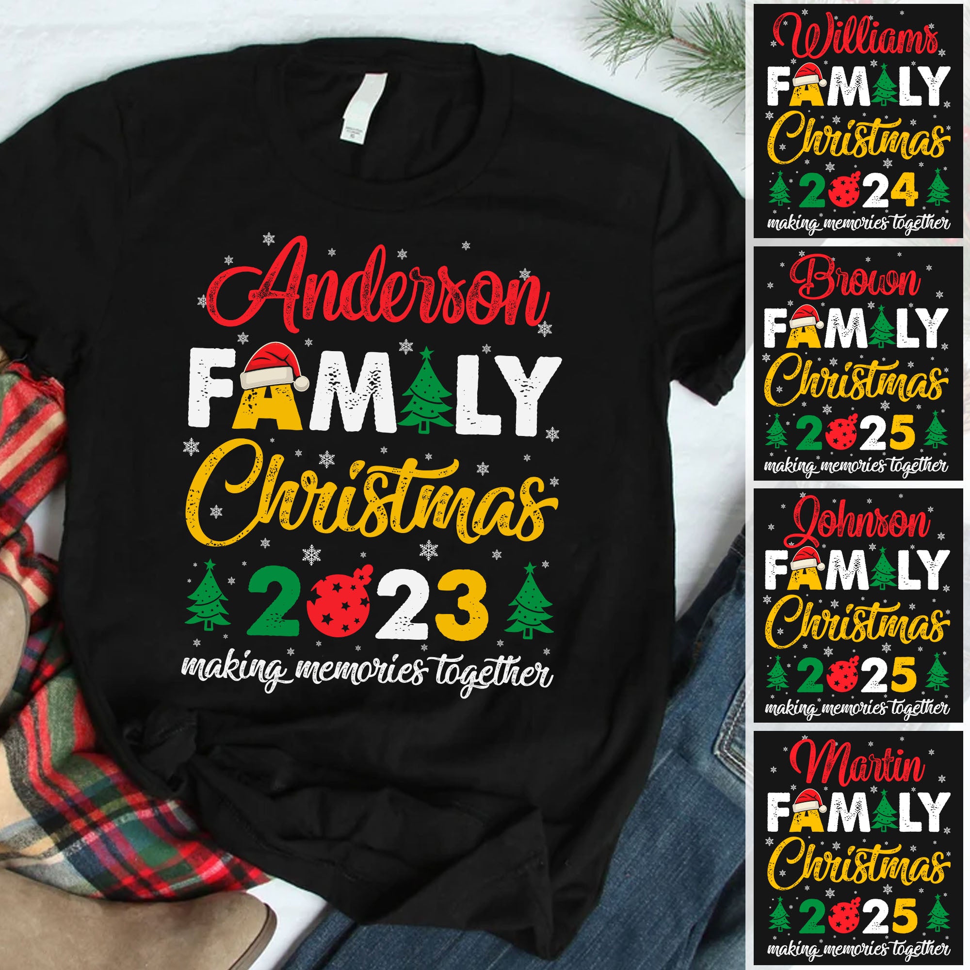 Custom Family Matching Christmas Shirt, Making Memories Together Shirt, Personalized Christmas Family Sweatshirt C843