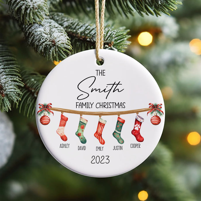 Personalized Family Christmas Hanging Stockings Ornament Custom Photo C804