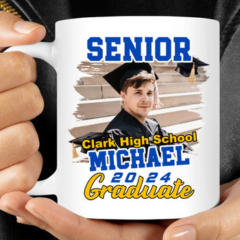 Live Preview Custom Graduation Mug - Graduation gift 2024, Senior 2024, Class of 2024 - Personalized Photo Graduation Mug C886