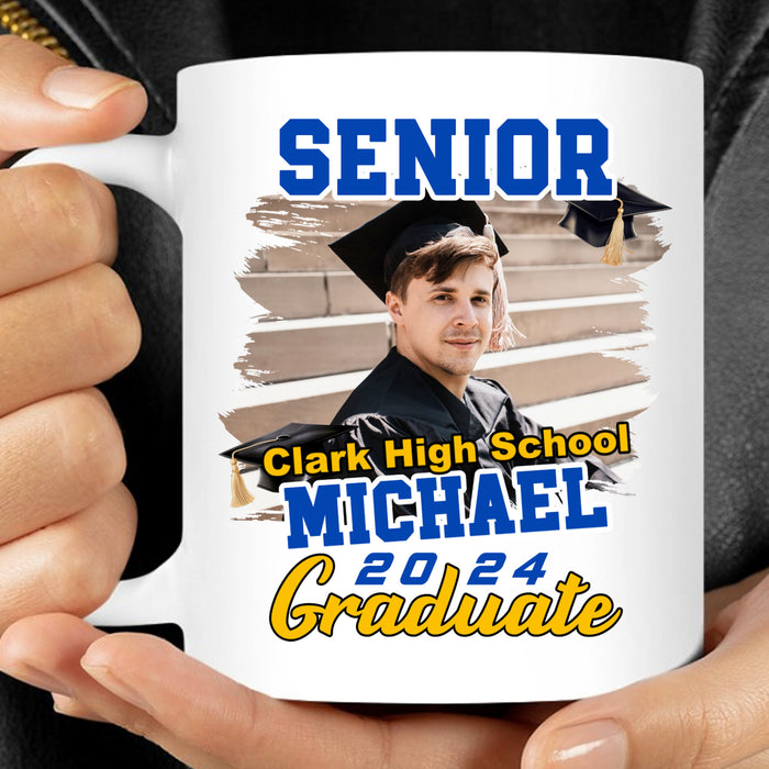 Live Preview Custom Graduation Mug - Graduation gift 2024, Senior 2024, Class of 2024 - Personalized Photo Graduation Mug C886