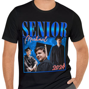 Senior 2024 - Live Preview Custom Graduation Tee - Personalized Photo Graduation Shirt C858